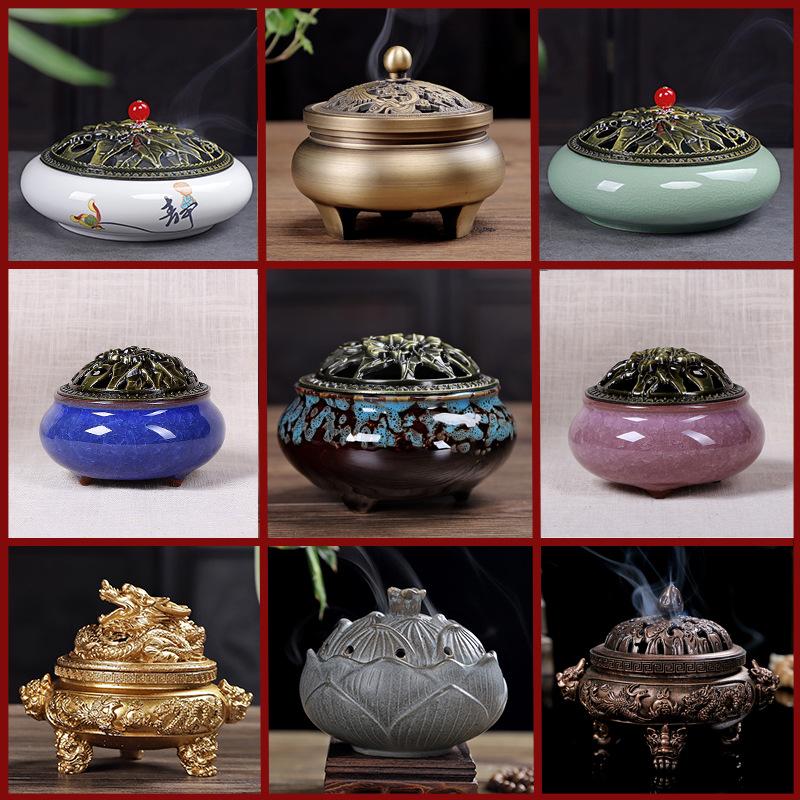 ceramic incense burner kiln baked blue incense burner ice crack celadon incense burner cone incense incense coil burner mosquito-repellent incense incense holder and burner incense coil burner small incense burner
