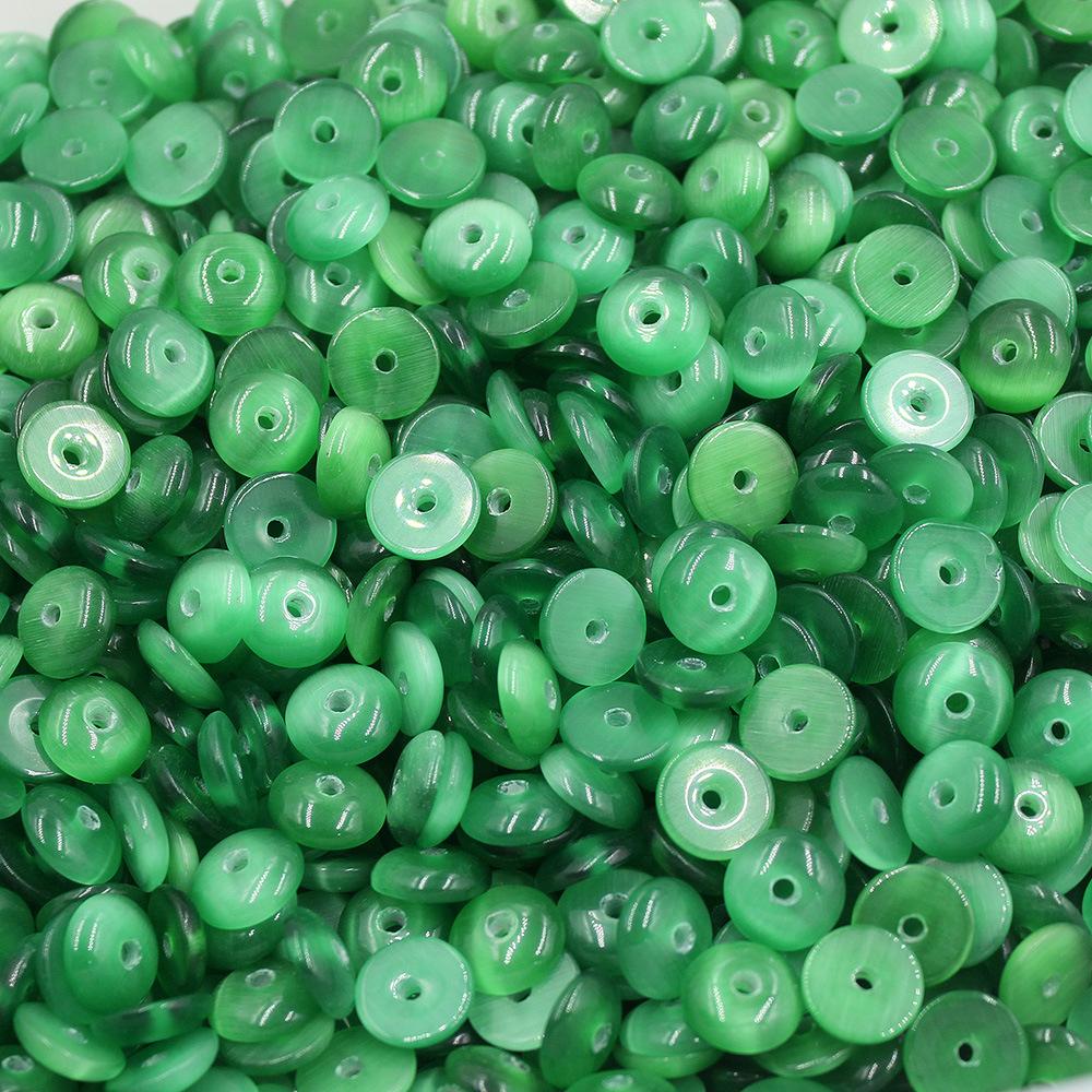 green opal 12mm-20mm safety buckle pendant flat bottom ring gem patch diy ornament accessories opal