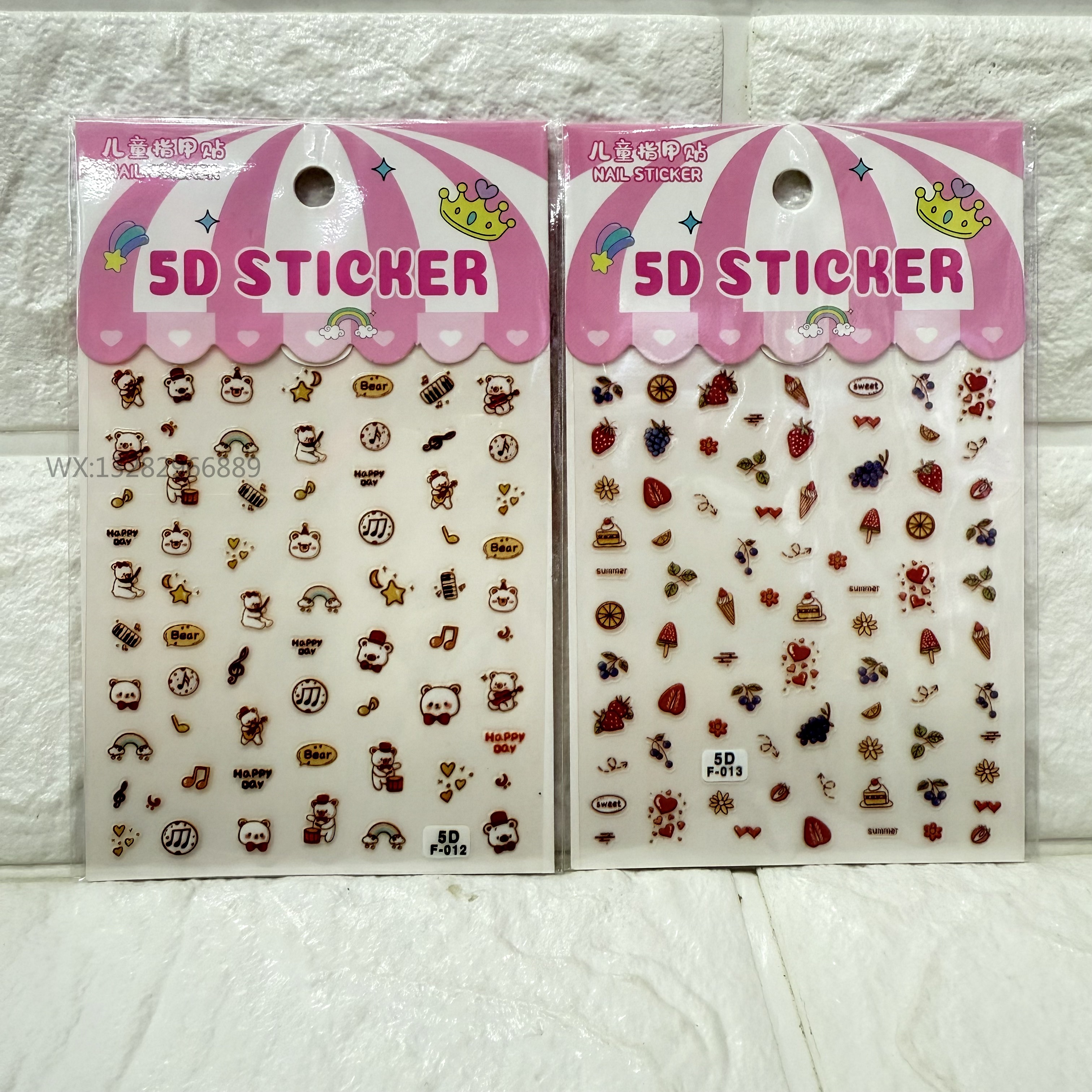 5D cartoon nail stickers, cartoon fruit cute embossed nail stickers, three-dimensional nail stickers pic 6
