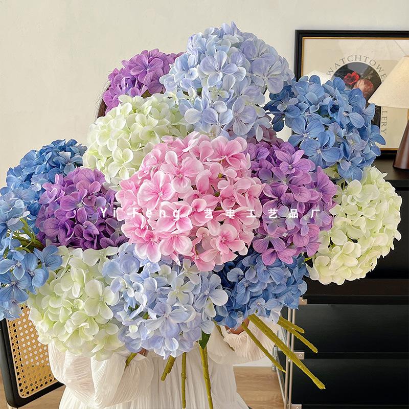 advanced single stem 3d simulated pincushion fake flower decoration flower arrangement wholesale diamond hydrangea wedding flower decoration living room
