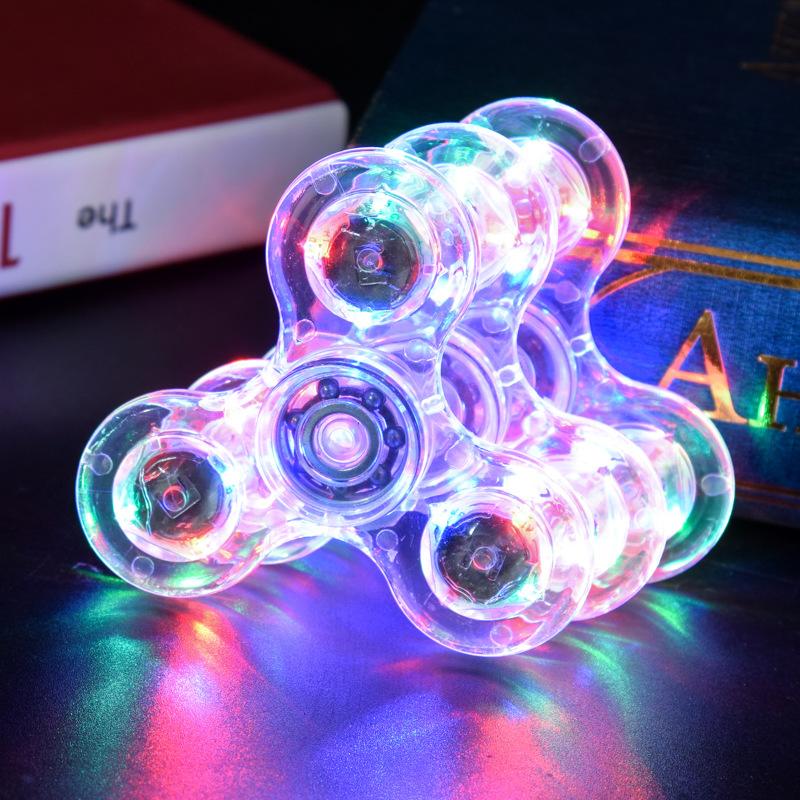 new crystal fingertip gyro office decompression artifact luminous transparent gyro toy manufacturer crystal gyro wholesale