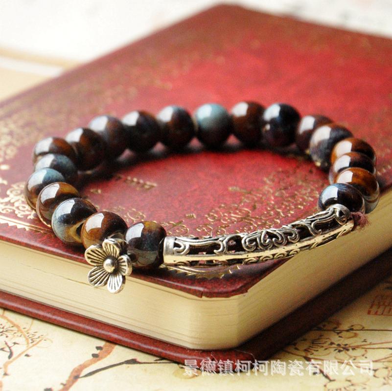 wholesale creative chinese style accessories jewellery ceramic beads bracelet multi-color optional women's stall stall supply