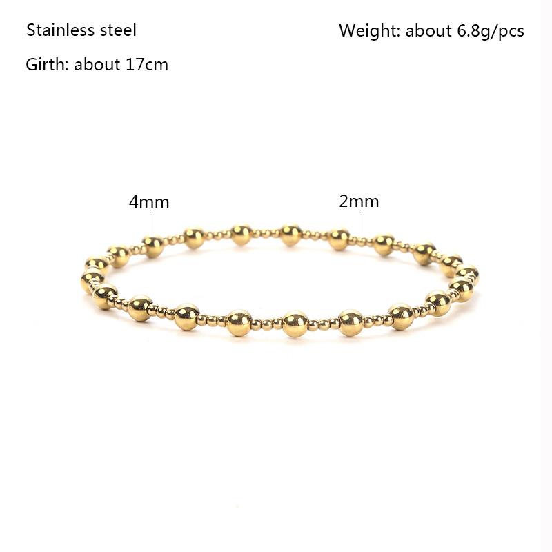 supply amz metal stainless steel jewelry women's bracelet cssic mini high quality waterproof 18k gold estic bracelet Item Picture