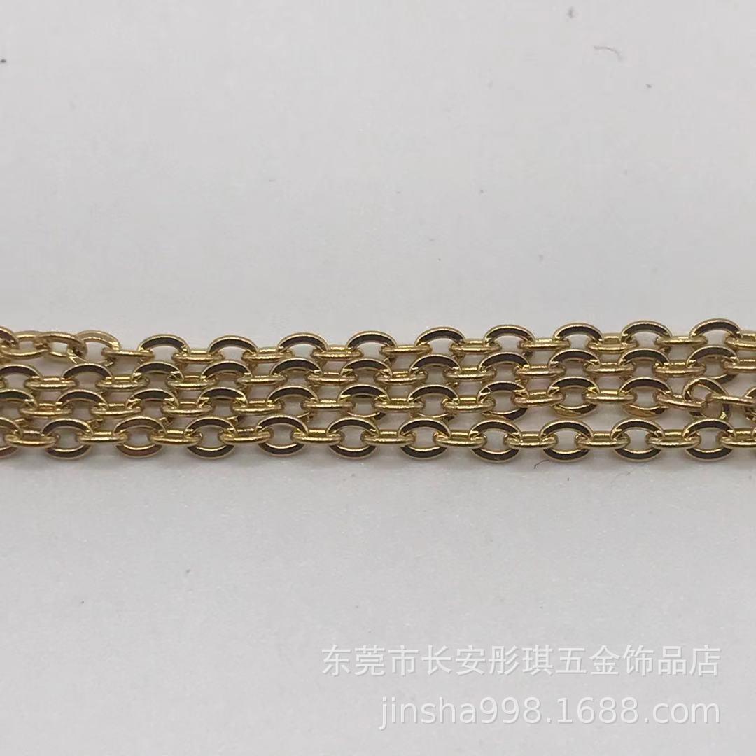factory wholesale stainless steel jewelry chain titanium steel 0.6 cross double layer necklace vacuum vapor plating gold finished product in stock Item Picture
