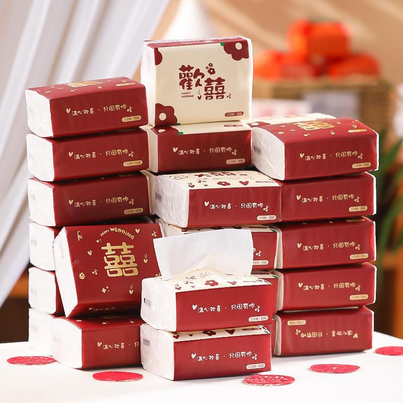 Wedding Supplies Collection Tissue Paper Extraction Wedding Napkin Engagement Full Box Wedding Festive Bridegroom Product Preparation
