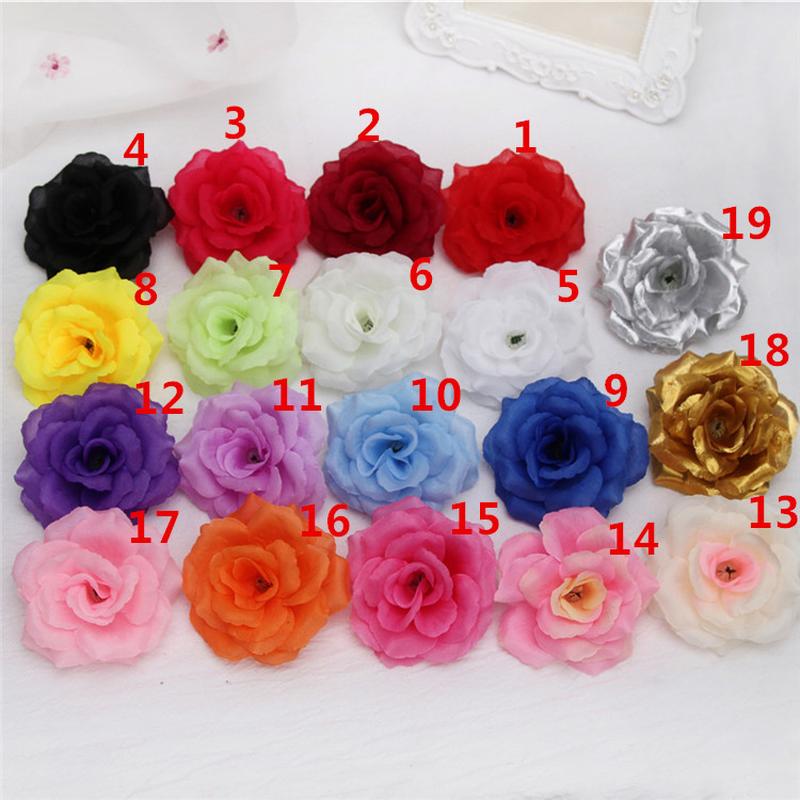 Simulation 8cm Rose Flower Wholesale Wedding Flower Wall Landscape Green Plant Flower Arrangement Halloween Headdress Rose Raw Silk Flower