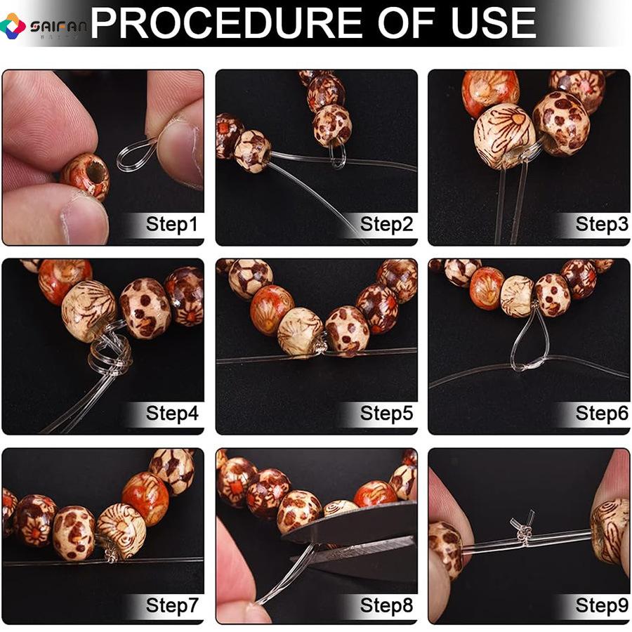 transparent white filament crystal fishing line jewelry beads beaded wire diy accessories jewellery beaded fishing line material details Picture