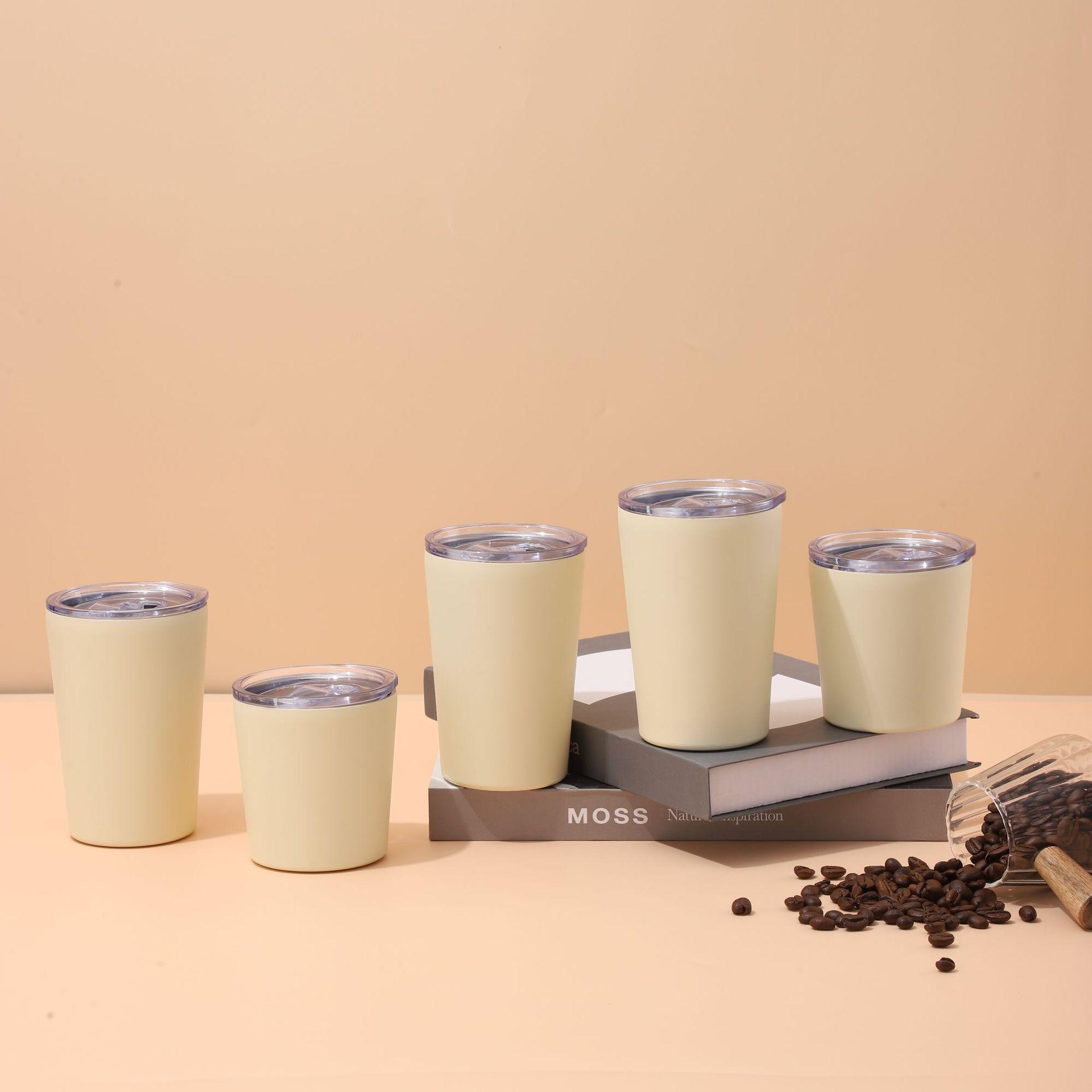 cross-border in stock 304 stainless steel milk cup double-layer vacuum mug portable mini coffee cup tumbler