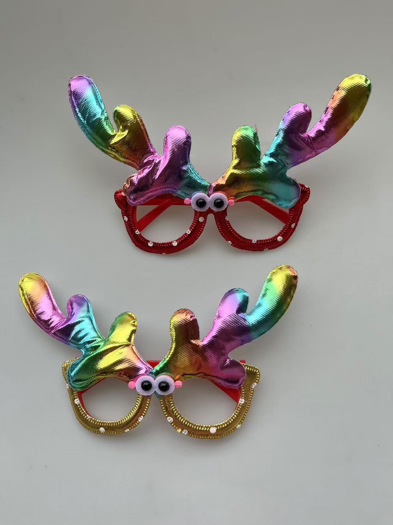 Christmas spectacle frames, female reindeer funny gift frames wholesale, Christmas student costume gifts, party decoration mirrors 10 details Picture