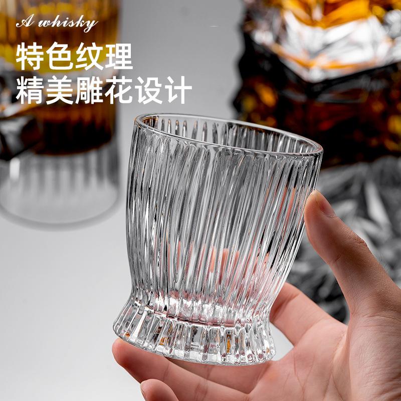 diamond cup vertical grain cup wine glass water glass glass whisky tumbler bar large capacity beer mug thickened ktv wine glass