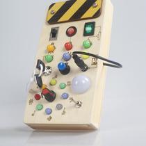 montessori early education led electronic busy board busy board horse running light wooden toy switch light board cross-border
