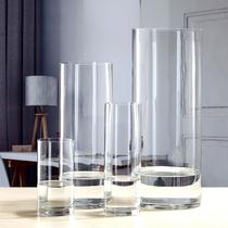 transparent straight lucky bamboo glass vase large cylindrical floor hydroponic plant bottle wedding flower arrangement ornaments
