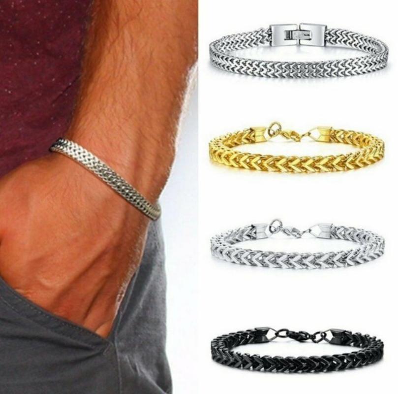 european and american new stainless steel jewelry personalized gift three colors optional men's personalized charm bracelet full figure