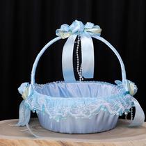 new wedding flower basket lace portable flower basket bridal wedding flower basket flower girl sprinkling flowers wedding basket gift basket wholesale