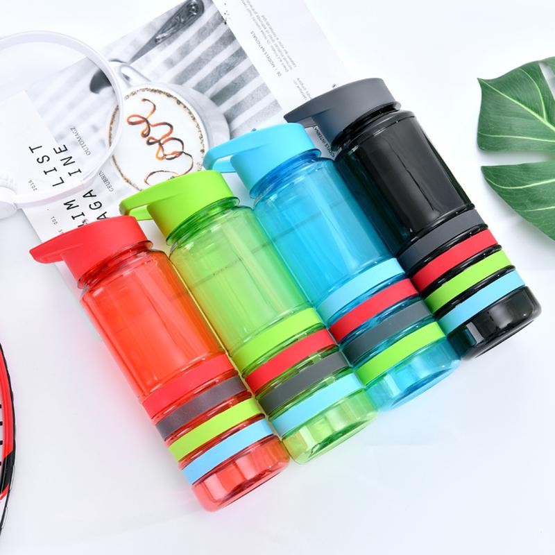 plastic water bottle non-slip band straw sports cup cycling fitness tumbler outdoor sports