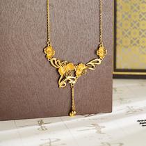 alluvial gold tassel osmanthus necklace women's fashion all-match high sense temperament entry lux accessories jewellery yiwu accessories wholesale