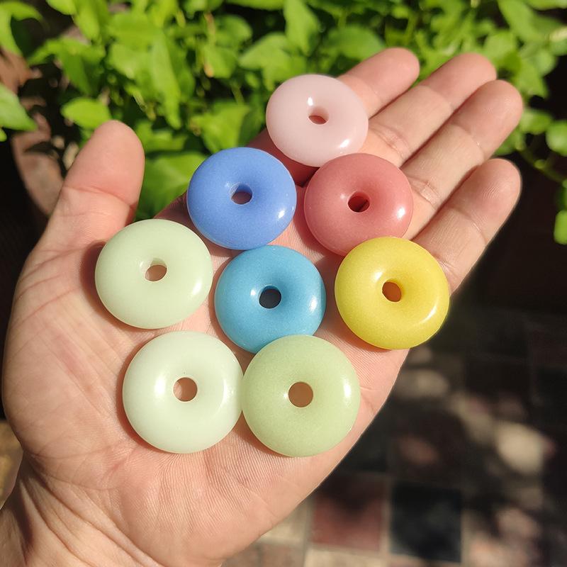luminous stone safety buckle pendant luminous stone pendant necklace jade safety knot men's and women's pendant