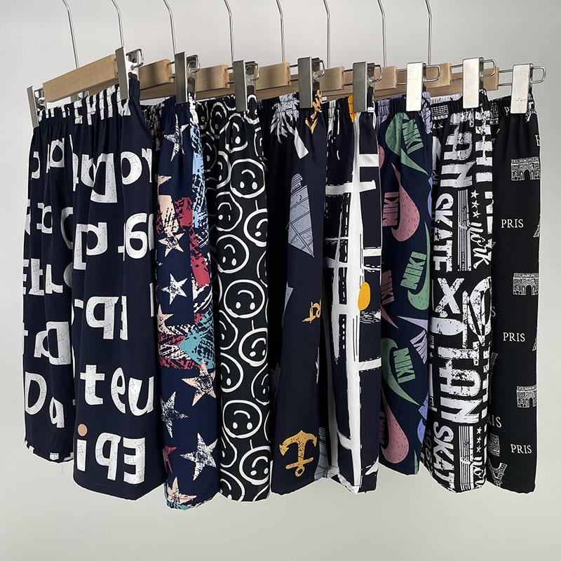 artificial cotton shorts men's cotton silk pajama pants summer thin home fifth pants plus size beach pants outside ouba trade