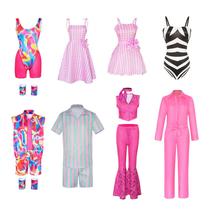 Real-Life Film Barbie Cos Costume Barbie Ken Hot Film and Television Role-Playing Costume Full Set in Stock
