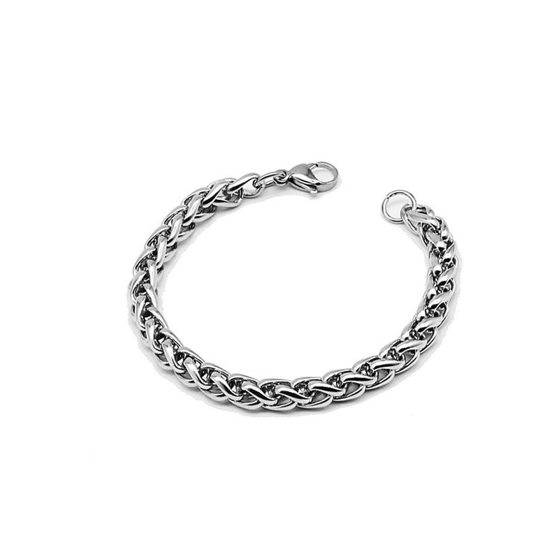 cross-border hot selling ins men's hip hop titanium steel men's couple bracelet stainless steel jewelry trendy men's and women's colorfast matching Item Picture
