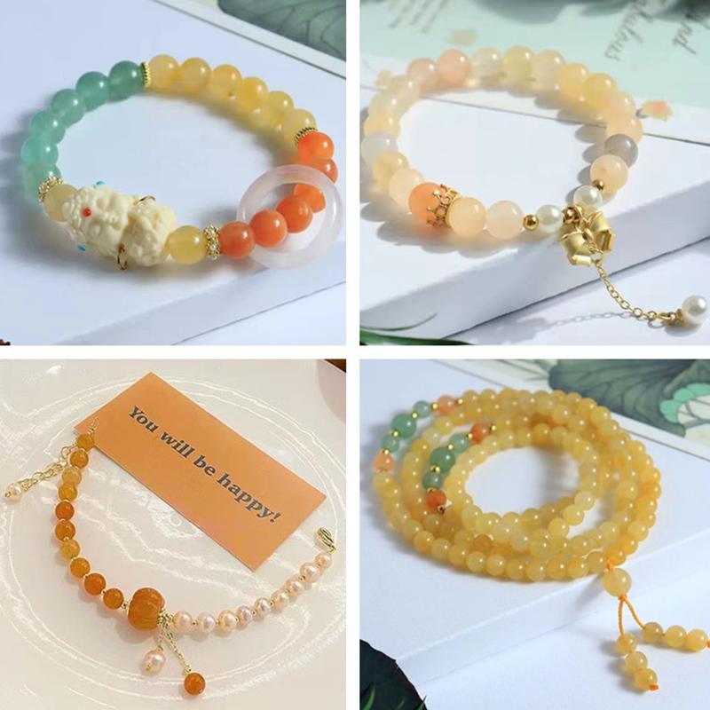 Natural Jinsi Jade Safety Buckle Bracelet Topaz Multi-Circle Coiling Women's Jade Bracelet Multi-Color Colored Gems Violet