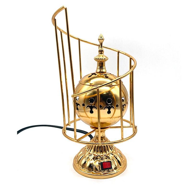 Spot Plug-in Middle East Incense Burner Exquisite Domestic Sandalwood Metal Indoor Aroma Burner Arabic Incense Burner