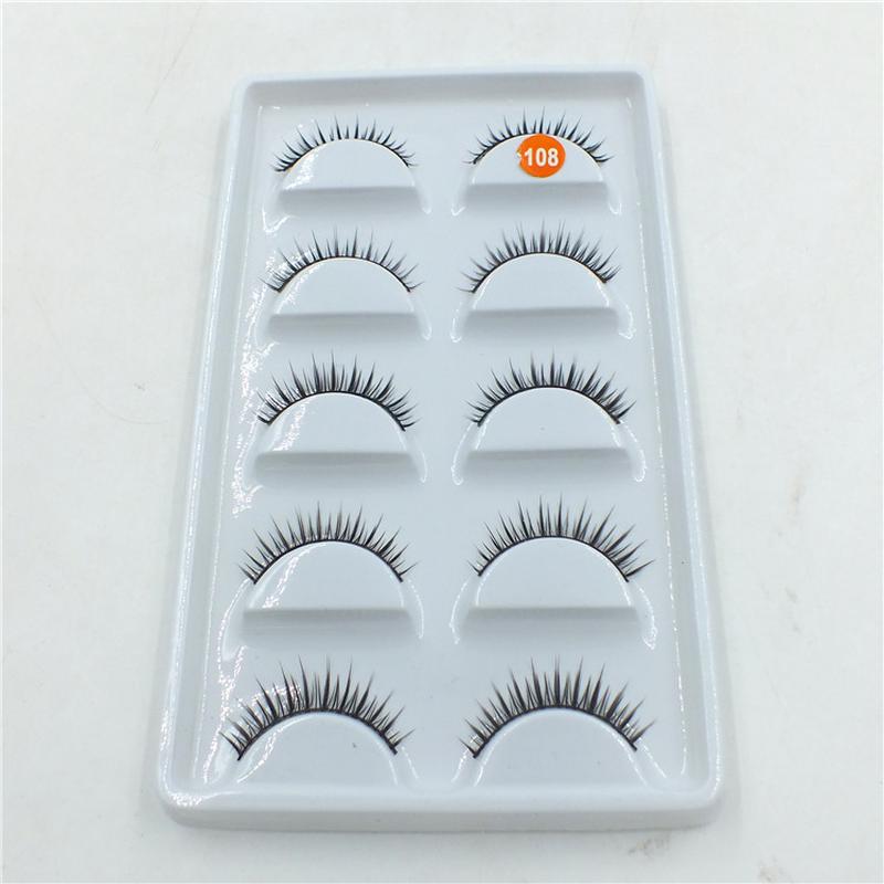 New Fashion Hand-Woven Eyelash Cotton Thread Black Stem Supernatural 5 Pairs Fake Eyelash