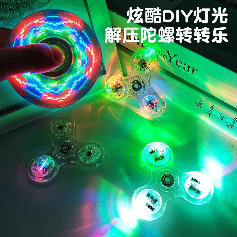 colorful flash fingertip gyro stall night market square children adult rotating pressure reduction toy luminous 32 light changing