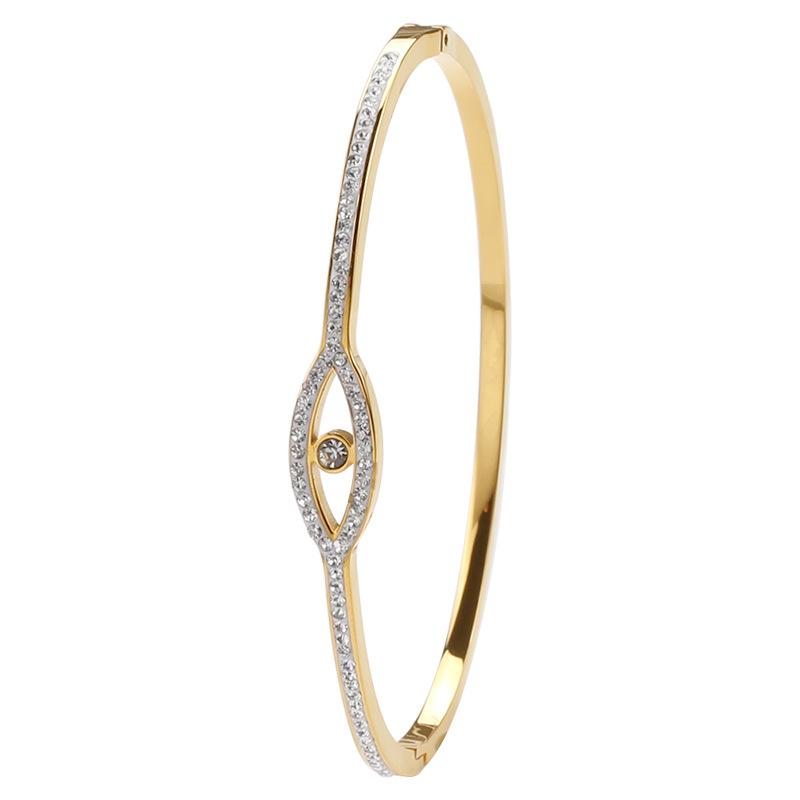 Summer European and American Devil's Eye Titanium Steel Bracelet Women's Diamond Opening Bracelet Simple Stainless Steel Jewelry Wholesale Bracelet Item Picture
