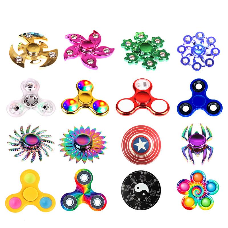 more than 200 fingertip gyro colorful metal toys steel ball plastic luminous hand spinner decompression stall toys
