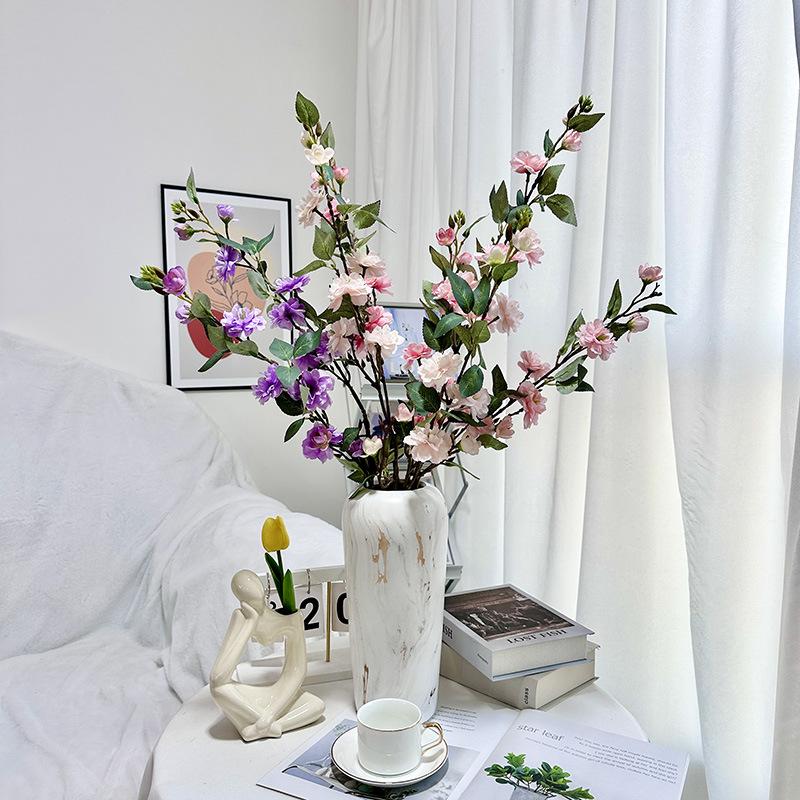 Single Wedding Flower Camellia Artificial Flower Wedding Flower Arrangement Site Layout Landscape Fake Flower Silk Flower Factory Direct Sales