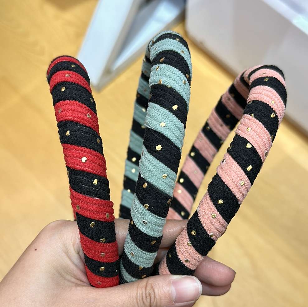 创意饰品发夹植绒发饰 头饰头扣金点设计 发箍轻奢风格女士优选详情图3