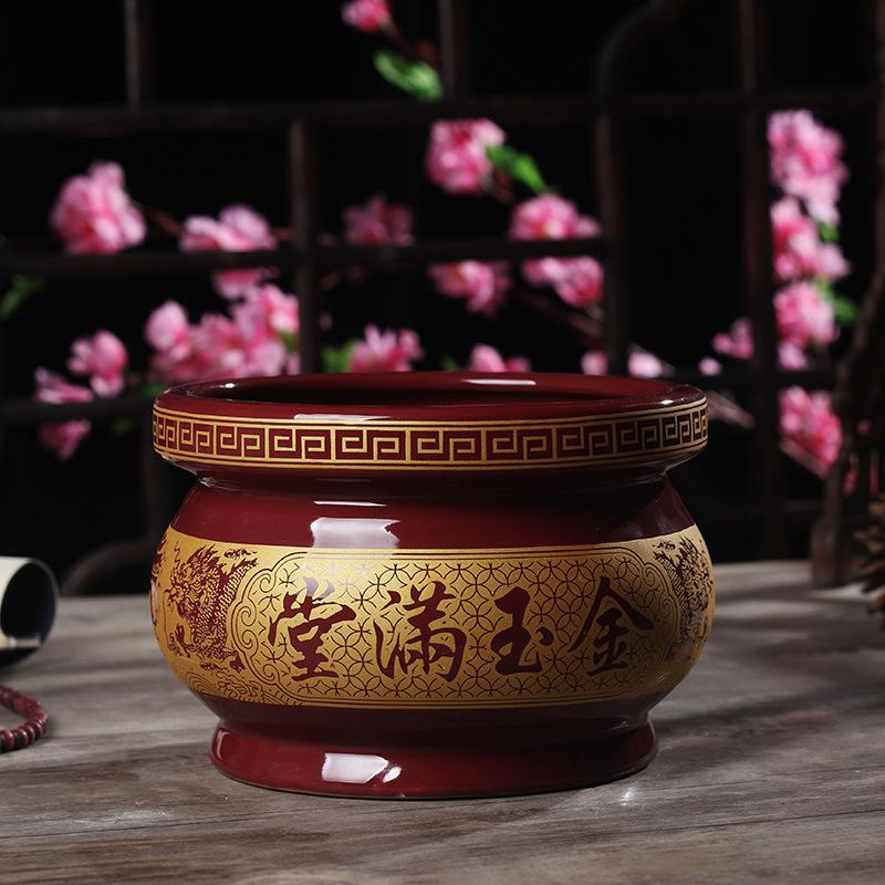 Factory Wholesale Buddha Statue Ceramic Crafts Temple Room Special Buddhist Sutra Incense Burner Ceramic Supplies Ornaments