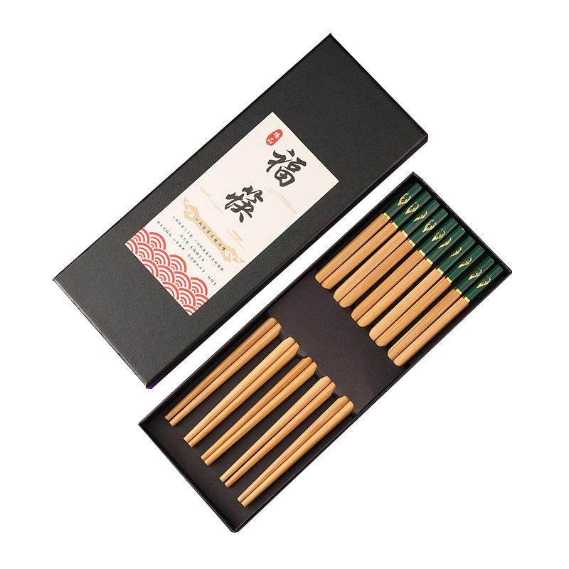 five-color chopsticks household quality bamboo chopsticks creative gift chopsticks japanese style fresh pattern manufacturer amazon Item Picture