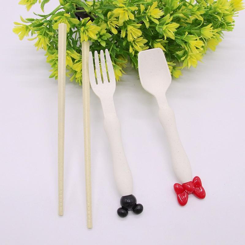Daily Tableware Maixiang Spoon Fork Chopsticks Set Children's Cartoon Tableware Set Yiwu 2 Yuan Store Department Store Wholesale Application Scenario