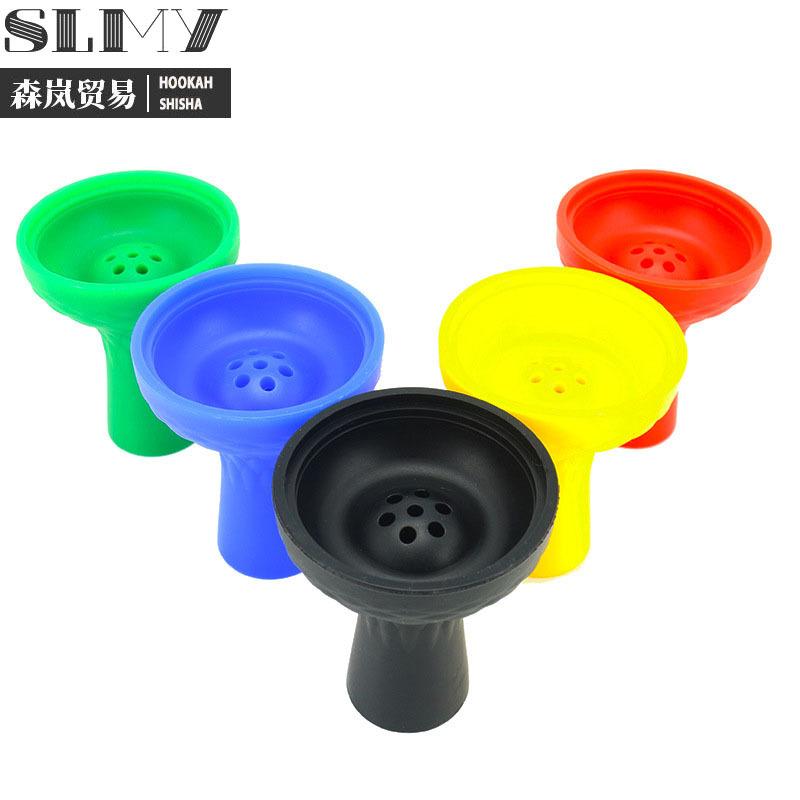 hookah factory seven-hole silicone smoke pot hookah accessories color smoke cream bowl hot selling smoke bowl shisha bowl