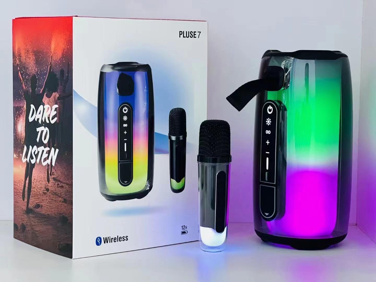 colorful pulse 7 bluetooth speaker pulse7 wireless portable transparent audio 360 degrees ambience light karaoke Application Scenario