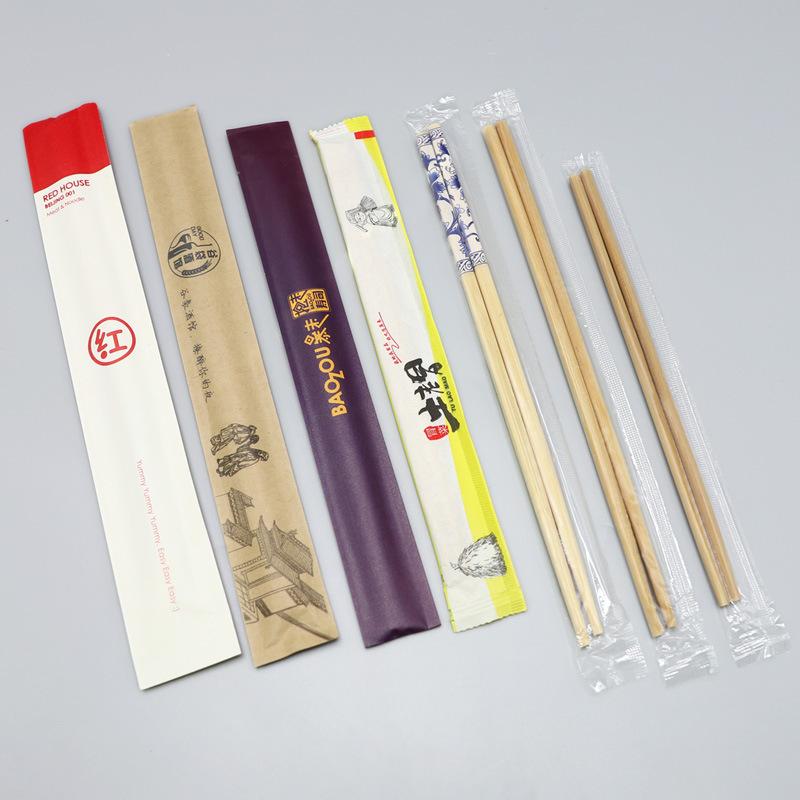 disposable chopsticks opp/coated paper independent packaging bamboo chopsticks hot pot takeaway fast food restaurant design packaging