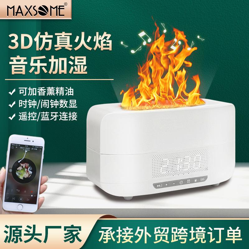 new flame humidifier domestic aroma diffuser bluetooth speaker simulation flame office bedroom ambience light