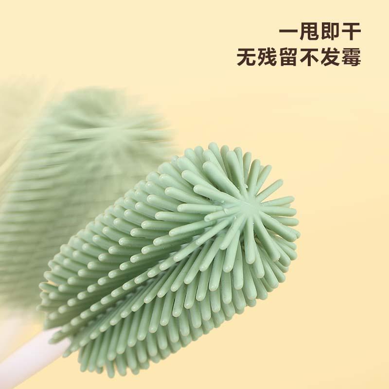 factory direct sales baby bottle cleaning brush newborn baby special long handle brush pacifier brush two-in-one silicon suit
