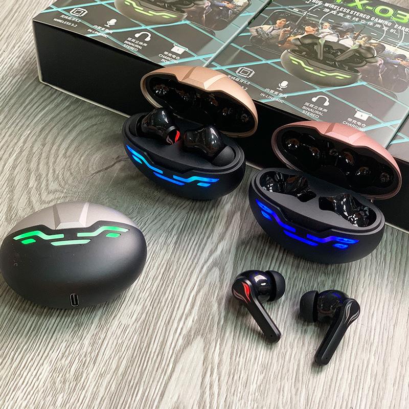 x-03 new wireless bluetooth headset mini bilateral stereo earbuds sports game headset touch style