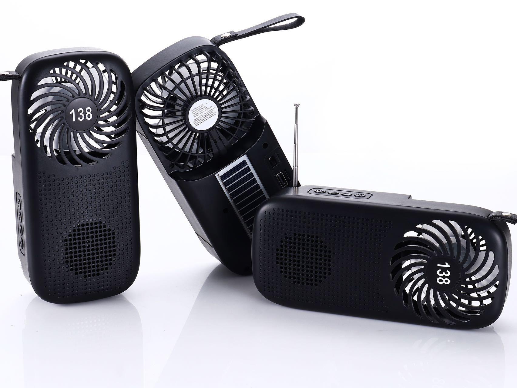 outdoor new ai-138 fan radio sports solar portable light bluetooth speaker flashlight details Picture