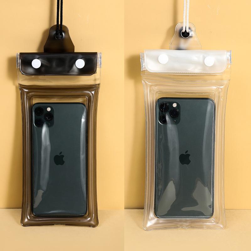 Mobile Phone Waterproof Bag Tri-Fold Airbag Sealing Strip Diving Cover Swimming Halter Drifting Touch Screen Waterproof Cover Wholesale