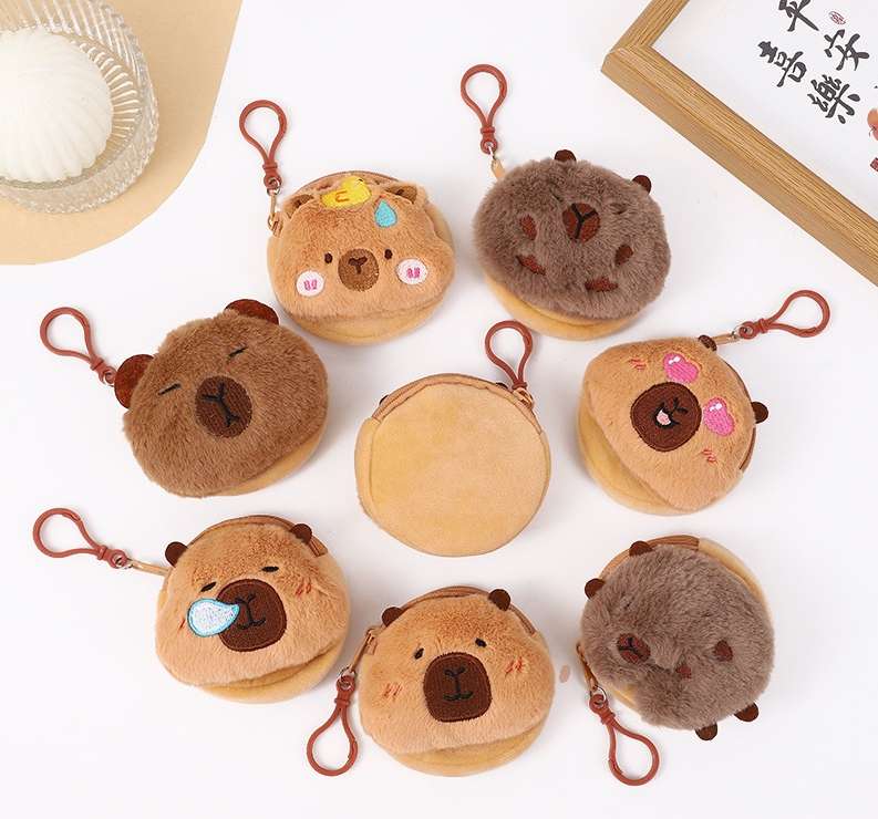 小熊零钱包 小兔子钱包8cm零钱包贴卡通头精品钱包卡包零钱包详情图3