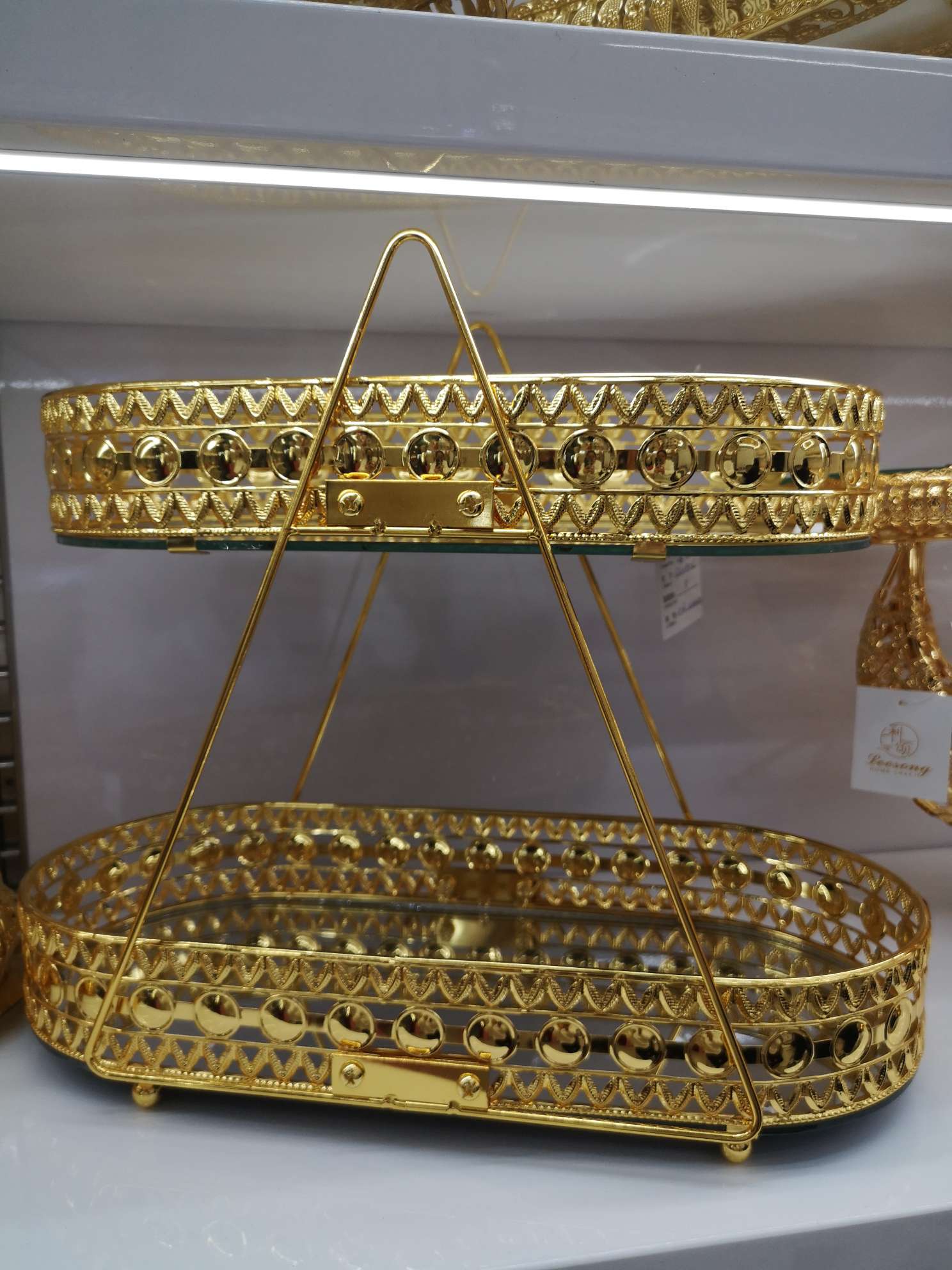 Double-layer exquisite, simple and light luxury storage box, jewelry plate, snack plate, home living room coffee table, fruit plate, tabletop