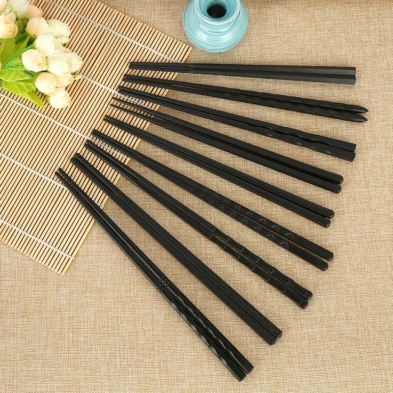 japanese chopsticks korean tableware non-slip high temperature resistant simple black japanese chopsticks alloy chopsticks wholesale