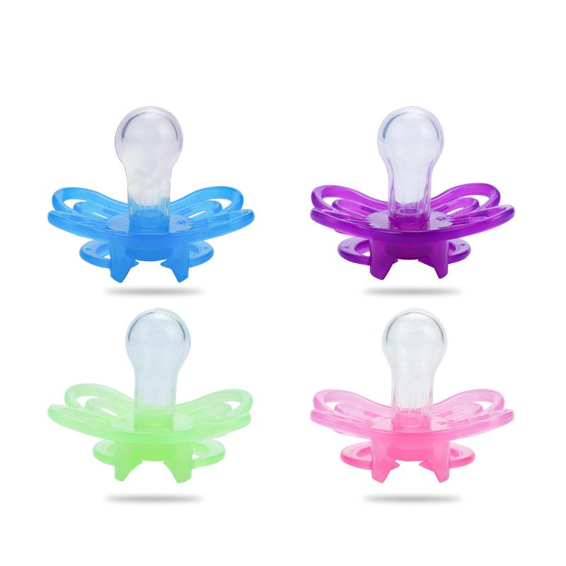 baby sleepy pacifier round flat head baby teether food grade molar silicone mother and child cross-border wholesale Item Picture