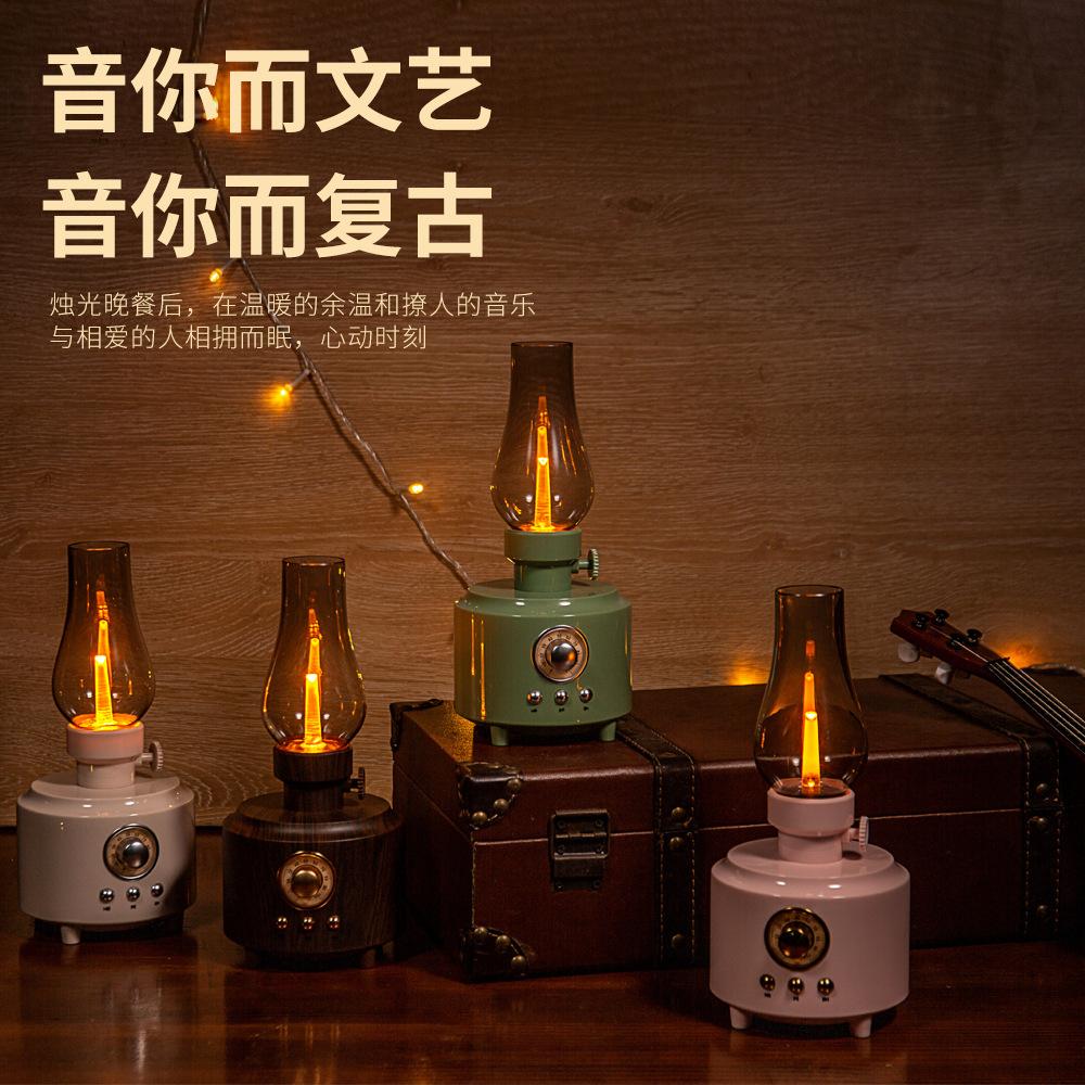 2023 new kerosene lamp bluetooth speaker fm wireless card outdoor campsite retro audio cross-border foreign trade Specification drawing