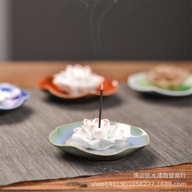 supply jingdezhen new ceramics censer lotus incense stick craft gift incense burner ornaments