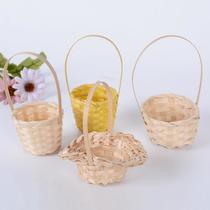 woven flower basket wicker rattan woven storage flower basket picking picnic basket props portable flower basket children small basket